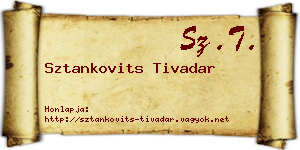 Sztankovits Tivadar névjegykártya