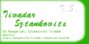 tivadar sztankovits business card